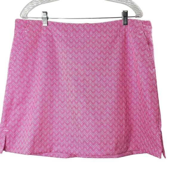 Womens Sz 16 Pink Geometric Pockets Pickleball Tennis Golf Skortv Lady Hagen - Picture 1 of 11
